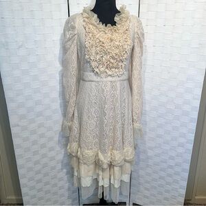Anthropologie Ryu Victorian Medieval Lace Prairie Dress Size Medium Bridgerton
